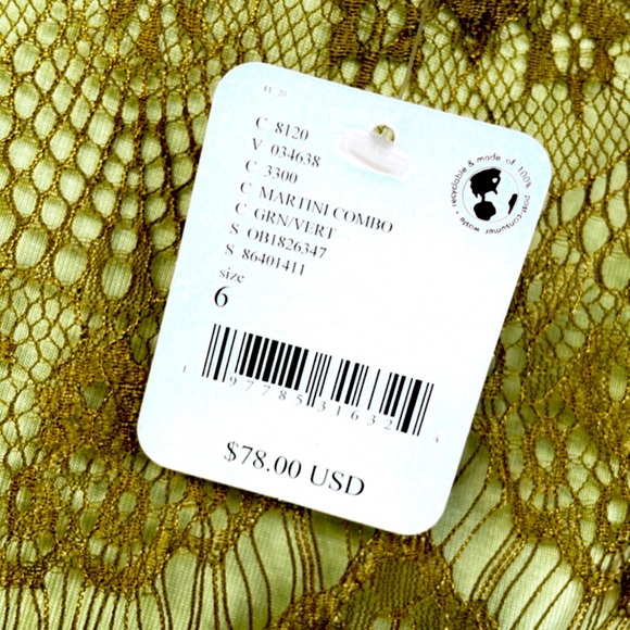 FREE PEOPLE Olive green boho lace mini size 6 - Picture 4 of 4